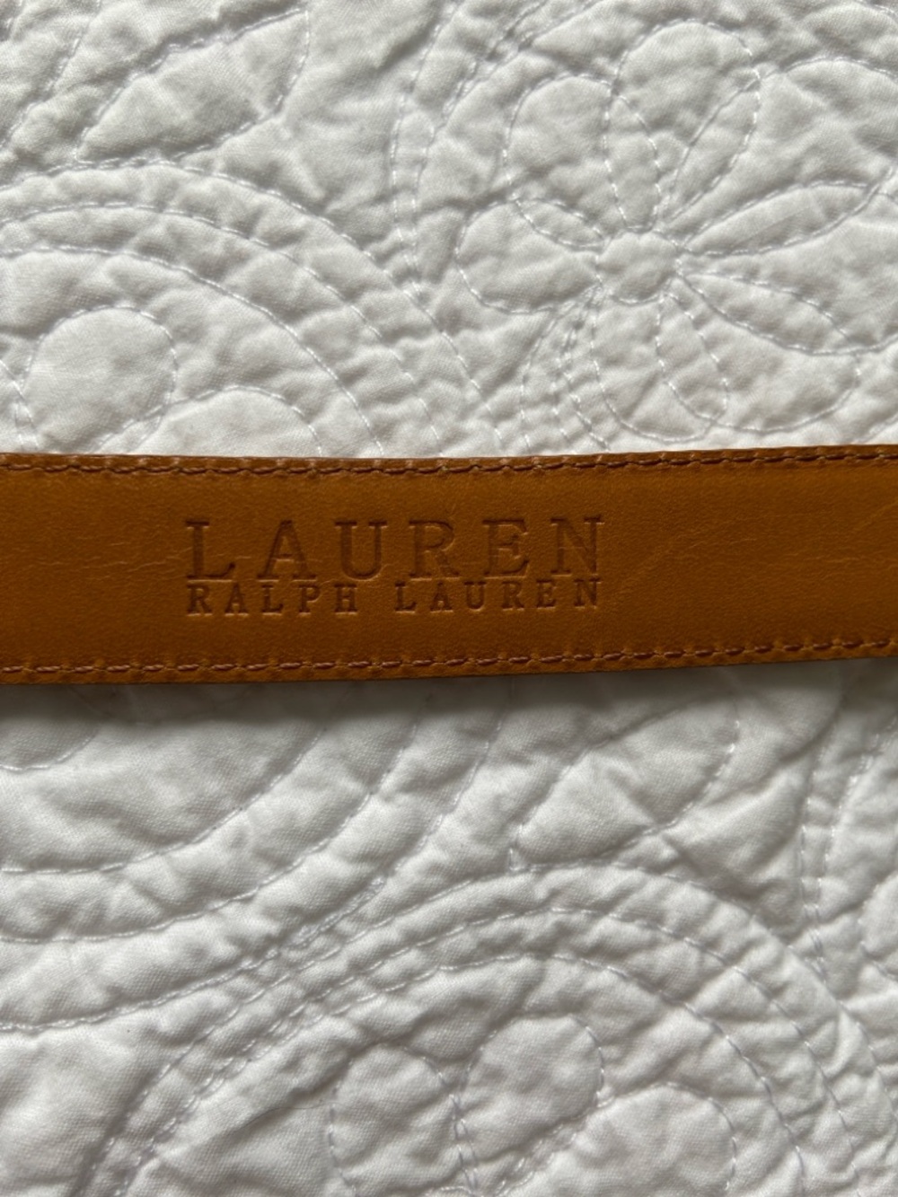 Ralph Lauren Croc-Embossed Leather Belt in Tan Brown - Picture 4 of 12